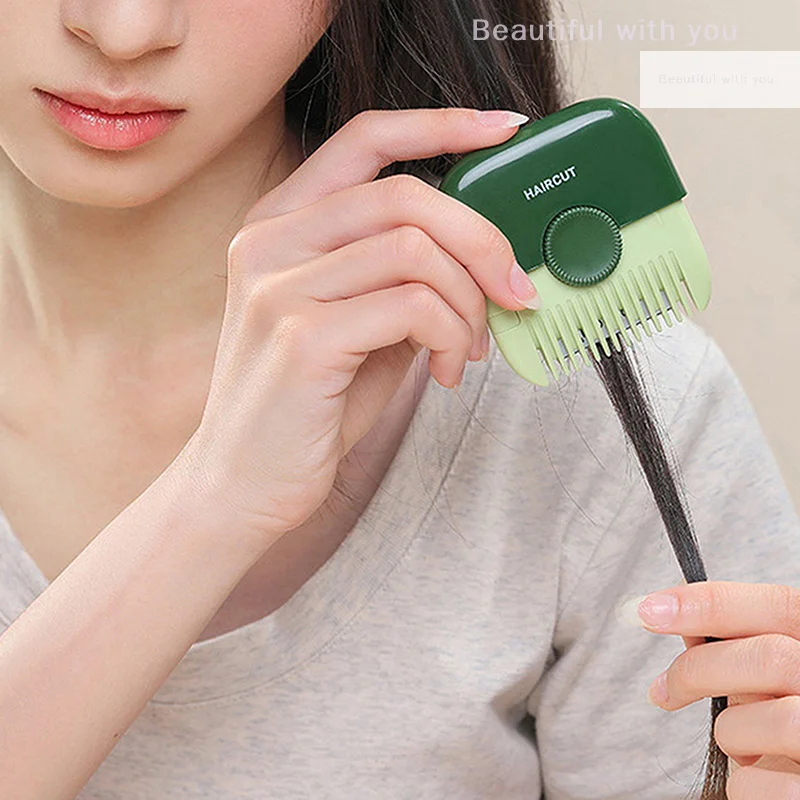 1/2Pcs 2 In 1 Baby HairCut And Hairdressing Comb Trim Bangs And Broken Hair Bang Trimmer Manual Portable Children's Hair Clipper