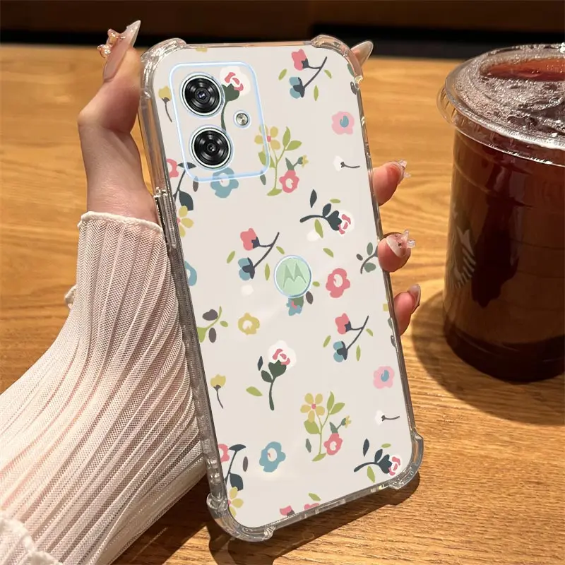 G54 Showy Flowers Przezroczyste etui na telefon do Motorola Moto G54 G42 G24 G53 G20 G30 G84 G52 G82 G8 G73 G72 G32 G9 G14 G13 Cover