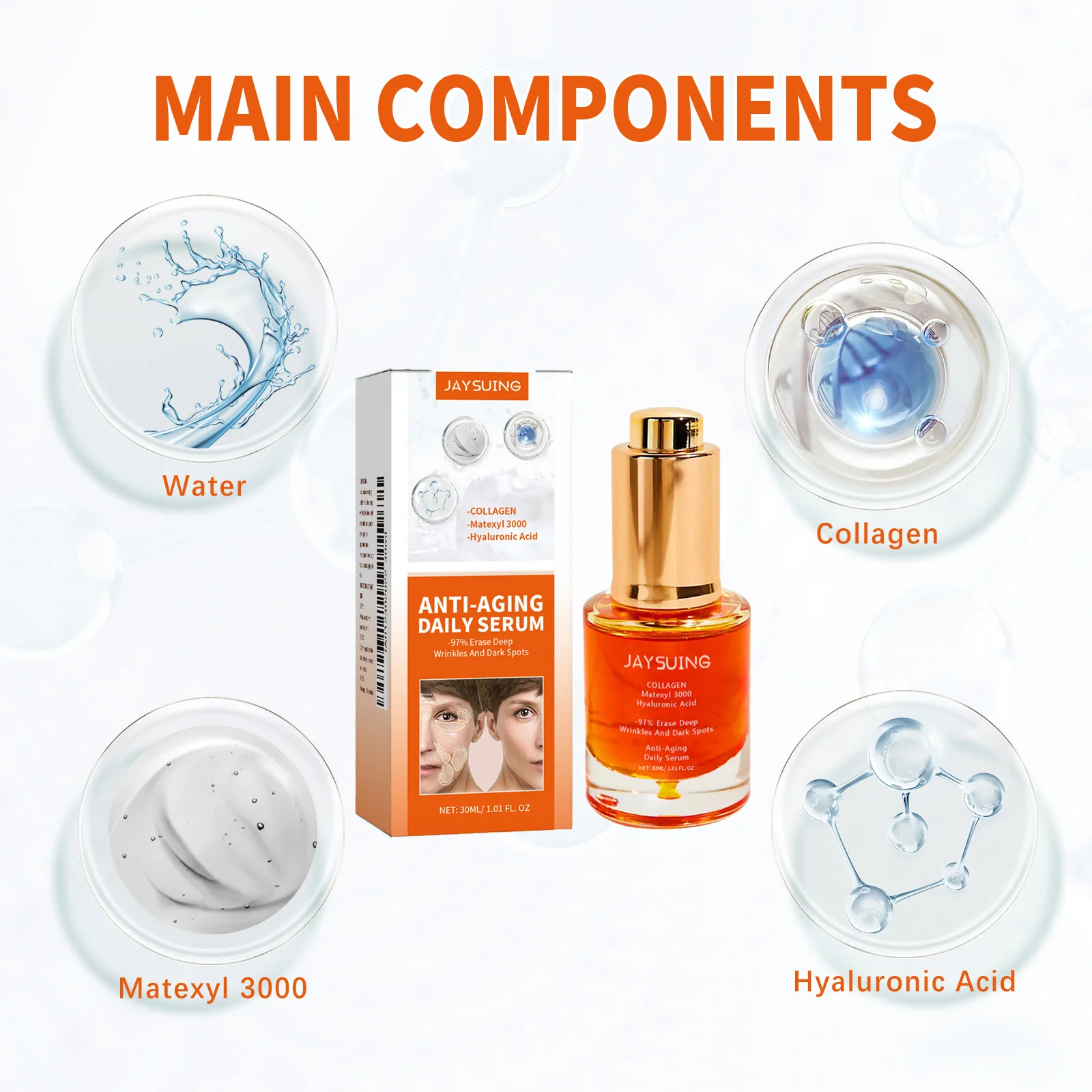 Collageen Rimpel Remover Gezicht Serum Verstevigende Lift Anti Aging Vervagen Fijne Lijntjes Whitening Fleuren Hydraterende Huidverzorging Cosmetica