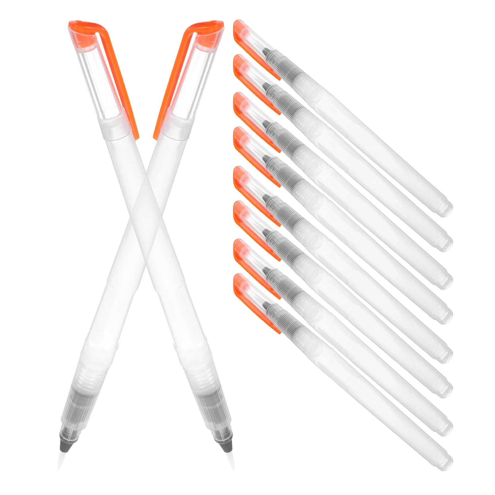 

10pcs Refillable Watercolor Pens Tap Water Brush Storage White Empty Paint Painting Illustration Supplies