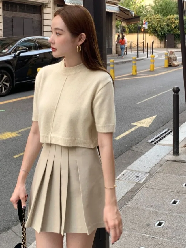 

Chic Autumn Gentle Personali round Ne Loose Casual Versatile Bubble Sve Knitted Sweater Women's Top Faionable Comfor...