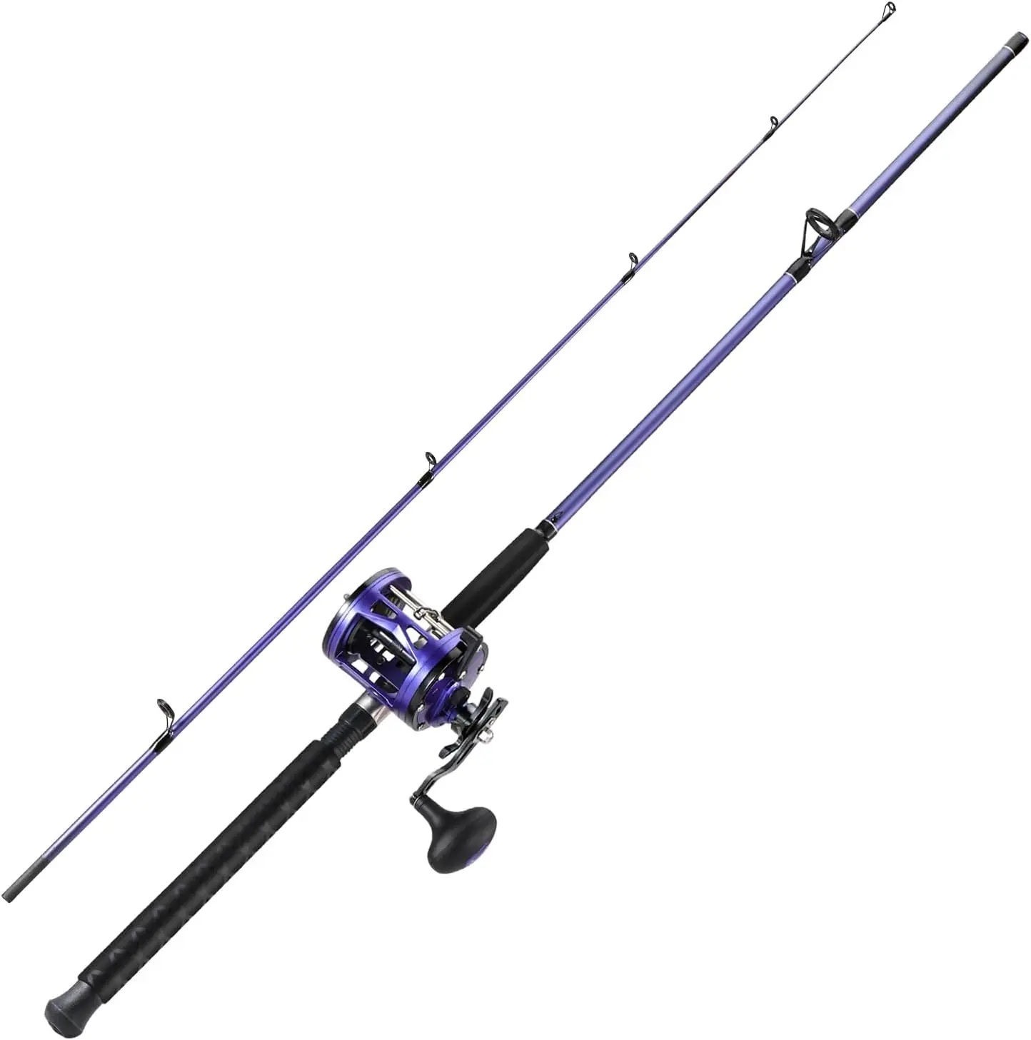 Heavy Duty Rod and Reel Combo for Trolling, Inshore, and Catfish - 4000 Size Spinning Reel, 2-Piece Saltwater Fishing Set for Bi