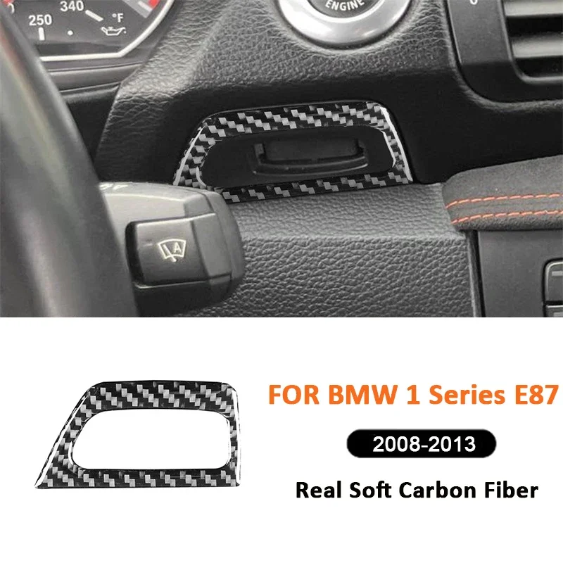 

For BMW 1 Series E87 2008-2013 Carbon Fiber Auto Ignition Key Switch Trim Frame Decoration Sticker Car Interior Accessories