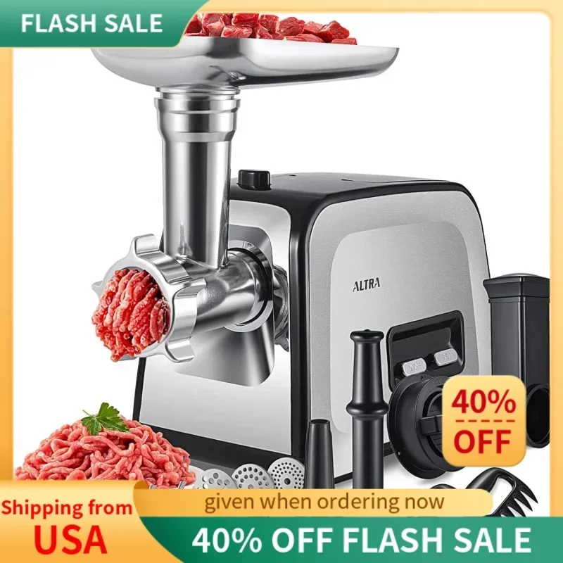 

QWMeat Grinder,Sausage Stuffer,[2800W Max]Electric Meat Mincer with Stainless Steel Blades &3 Grinding Plates,Sausage Maker