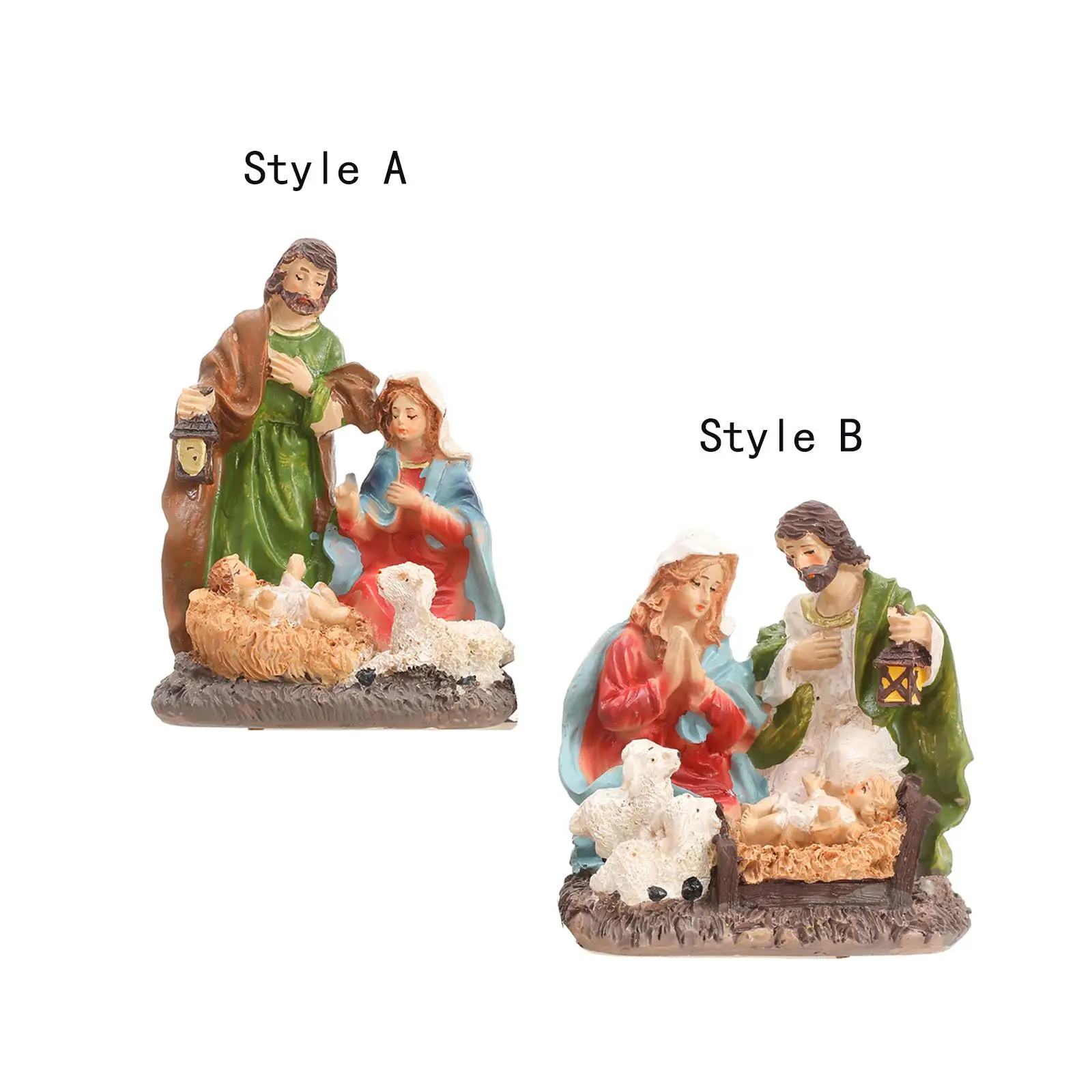 Nativity Scene Jesus Birth Figurine Handcrafted Home Decor Sculpture