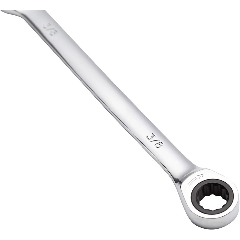 3/8 Inch Ratcheting Combination Wrench (10 Pack), Industrial Grade Gear Spanner with 12-Point Design, 72-Tooth Ratchet,