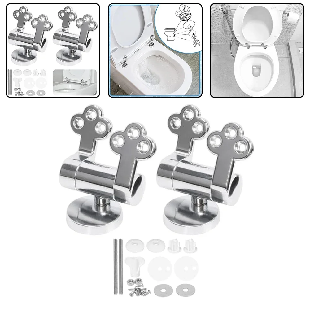 Bathroom Accessory Plum-shaped Zinc Alloy Hinge Chrome-plated Toilet Hinge Rust-resistant Zinc Alloy Soft-close Mechanism