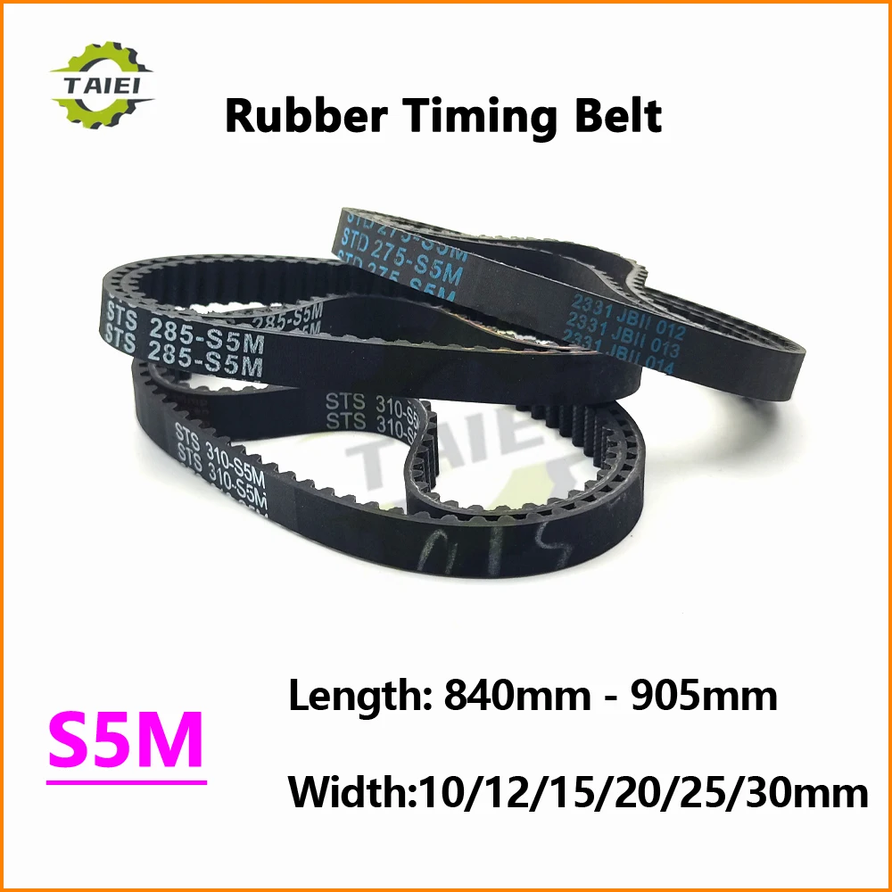 

S5M Rubber Synchronous Belt Length 840 845 850 855 860 865 870 875 880 885 890 895 900 905mm Width 10-30mm S5M Timing Drive Belt