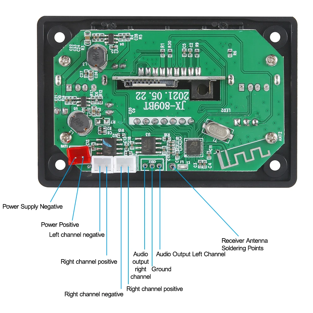 2*3 Вт 6 Вт усилитель, mp3-декодер, плата Bluetooth 5,0, беспроводной MP3-плеер, автомобильный модуль FM-радио, запись вызовов, поддержка USB зарядки