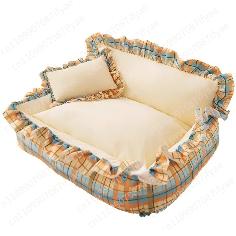 New Kennel Autumn and Winter Teddy Sleeping Four Seasons Small Sofa Dog Bed Dog Cushion Cat Nest Pet Nest