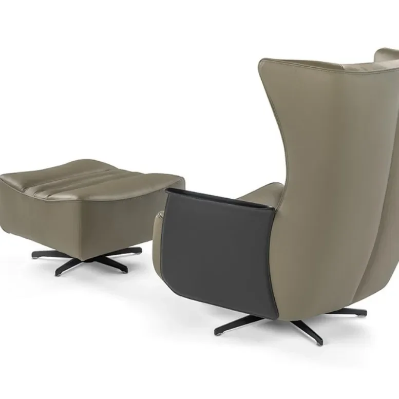 

Leisure chair segmented pull wire full rely on oil wax leather living room leisure chair retro creative single chair