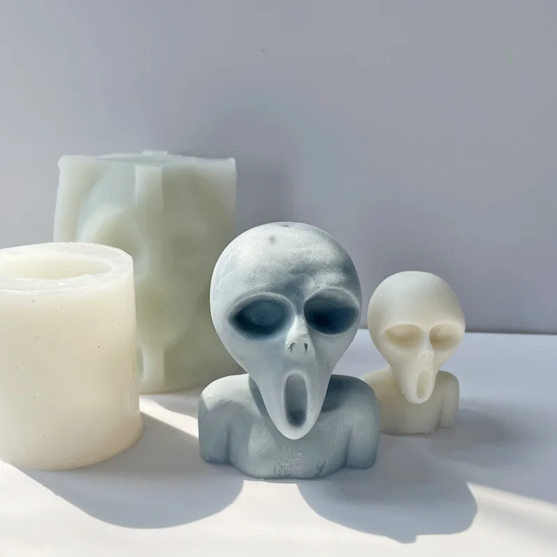 Halloween Ghost Face Aroma Candle Silicone Mold DIY Creative Aroma Soap Plaster Resin Diffuser Stone Ornament Mould