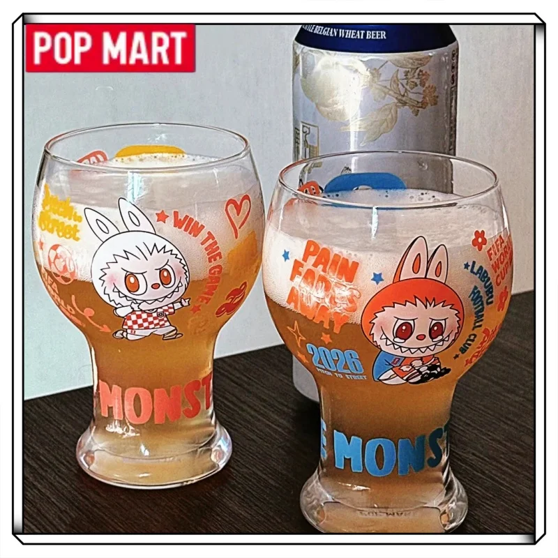 

POPMART Labubu THE MONSTERS World Cup Series Стеклянная кружка-сюрприз в слепой коробке, коллекционная, для декора дома, подарок