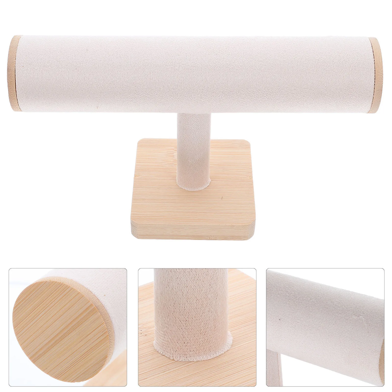 

Jewelry Display Stand T-Shaped Wood Bracelet Holder Watch Organizer Rack for Countertop Display Wood Bracelet Holder