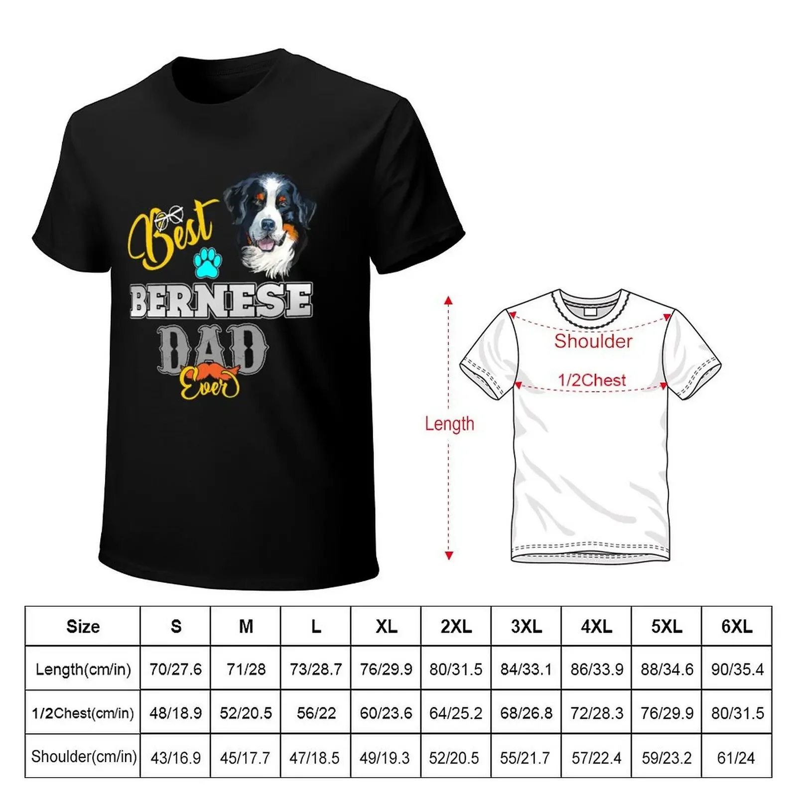 Bernese Mountain Dog Papa T-shirt funnys heavyweights T-shirt men