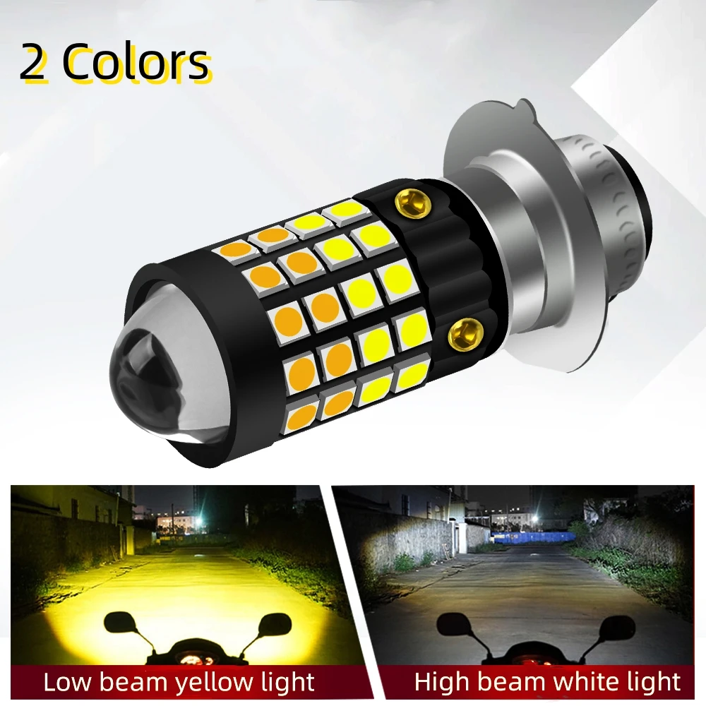 1PC 85LED Motorcycle Headlight Bulbs 1:1 H4 H6 P15D High Low Beam Yellow White Superbright Spotlight Scooter Moto Accessories