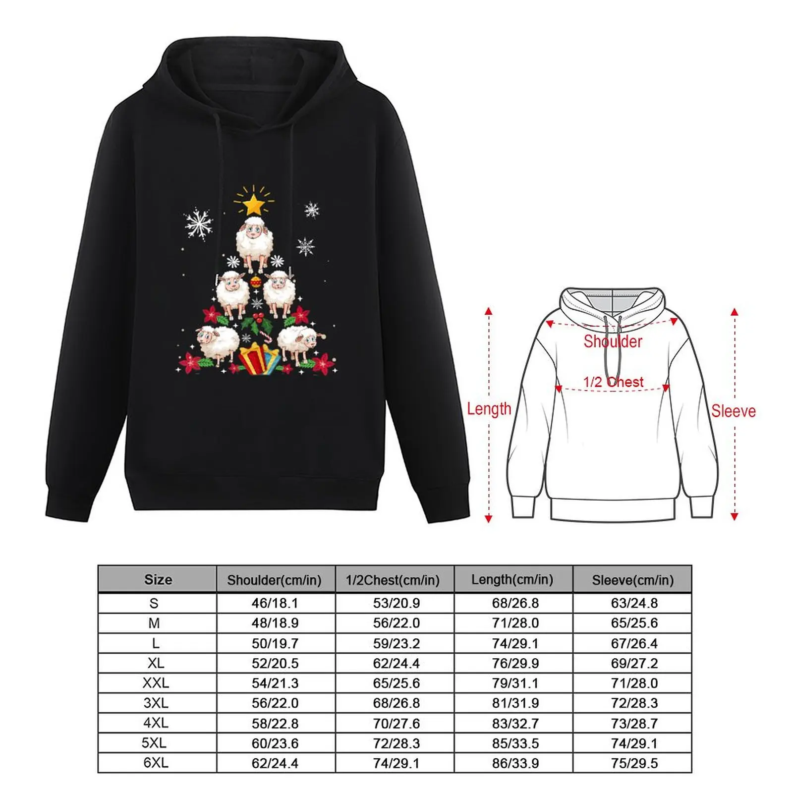 Grappige Schapen Kerstboom Leuke Pullover Hoodie Japanse stijl mannelijke kleding heren wintertrui herfst hoodie