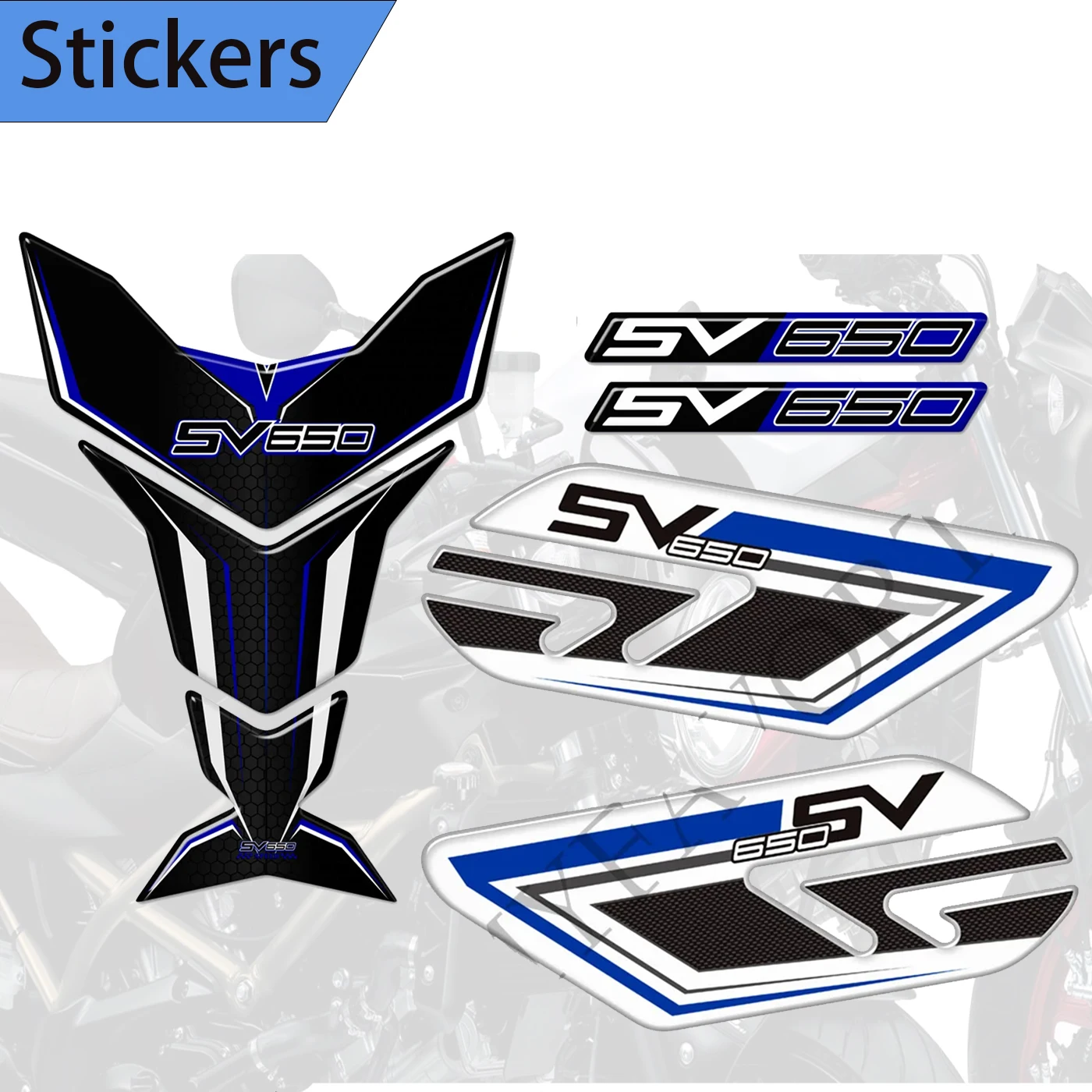 

SV650A SV650X SV650 S X For Suzuki stickers adhesive Decals Tank Pad Grips Protector Gas Fuel Oil Knee 2016 2017 -2022