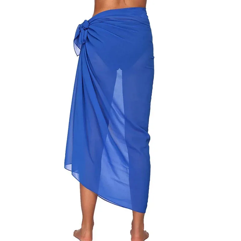 Summer Sexy Beach Skirt Women Beach Wear Chiffon Beach Wrap Skirt Towel Long Sarong Cover Up Sexy Bikini Scarf For Swimwear