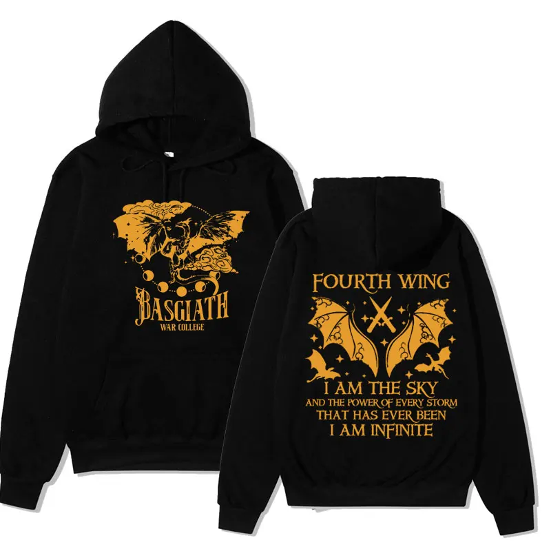 

Fourth Wing Hoodies Basgiath War College Dragon Rider Graphic Double-sided Printed Hoodie Oversized Streetwear Sweatshirts Men's