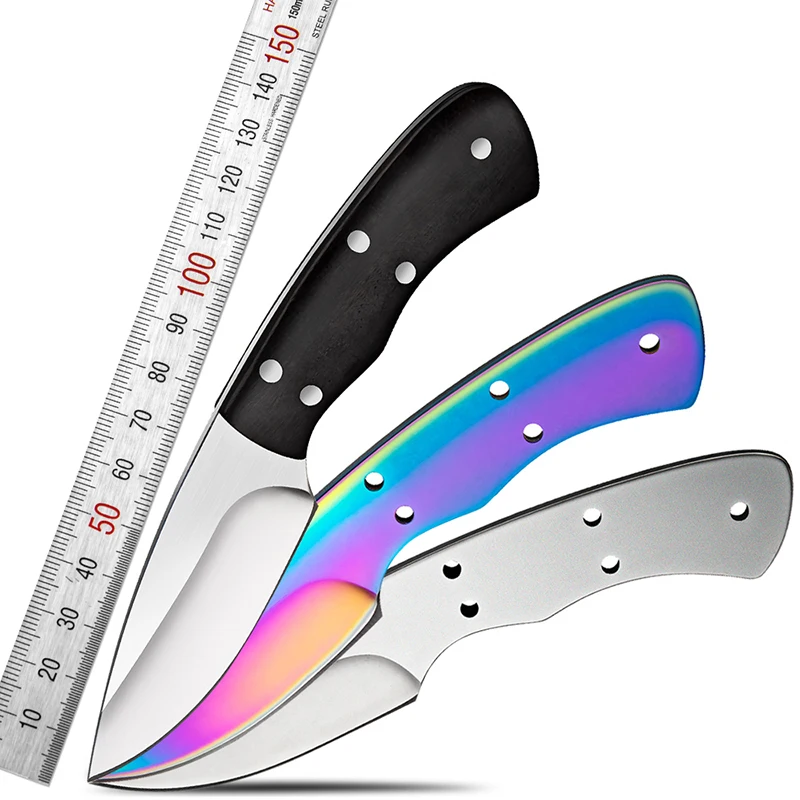 

DIY pocket Knife Blanks 440c Sharp Fixed blade Hunting Knife camping knifeblade billet outdoor EDC Self-defense survival