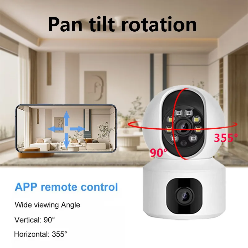 

4MP YiLot APP Двойной объектив Двойной экран PTZ IP Купольная камера AI Обнаружение гуманоидов Полноцветный CCTV Домофон Радионяня
