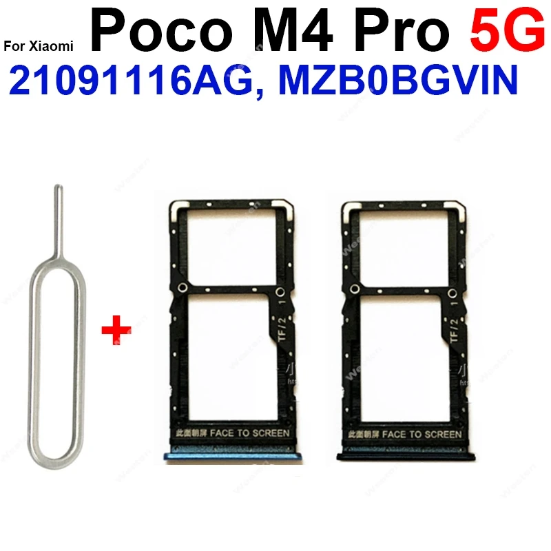 Sim Card Tray Adapter Socket For Xiaomi Mi Pocophone M4 M4 Pro 4G 5G SIM Card Slot  Memory Card Reader Holder Spare Parts