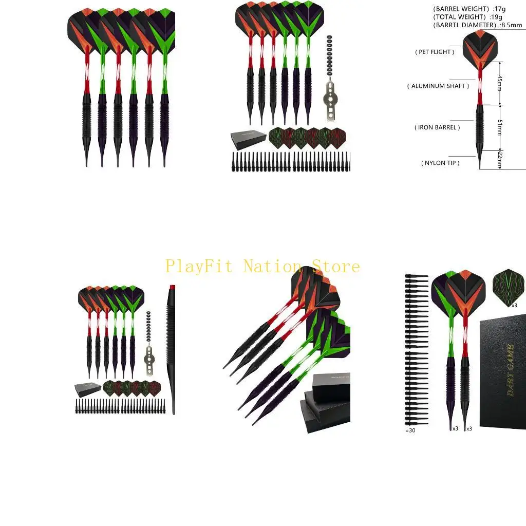

242F Nylon Tip Darts Set - Professional Darts Darts Sets with Aluminum Shafts