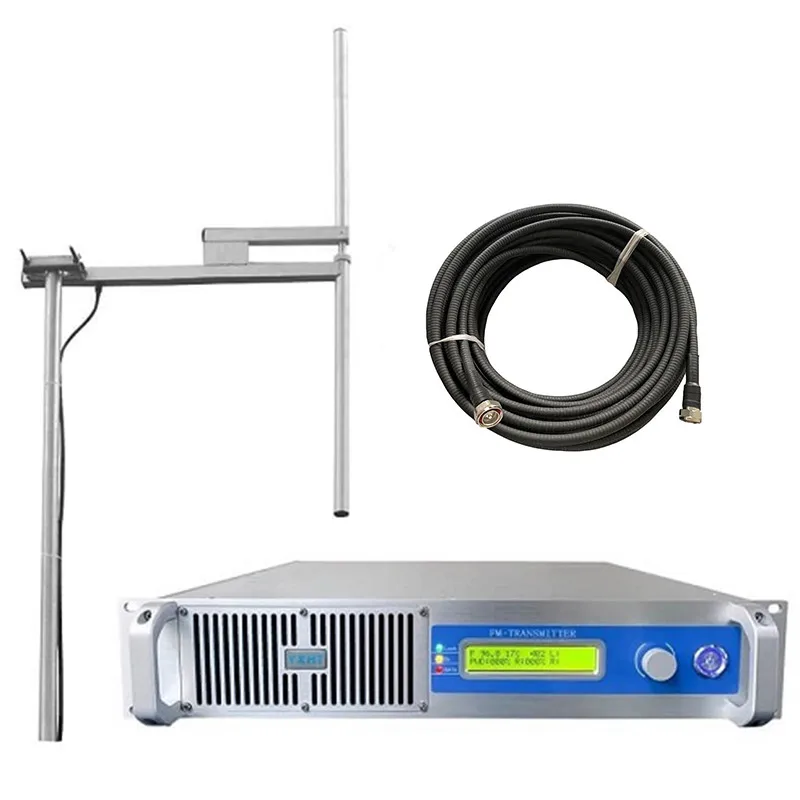 

1KW FM Transmitter Broadcasting Equipment for Radio Station 500W 300W 1500W +30 Meters 1/2 Cables+Single Dipole Antenna