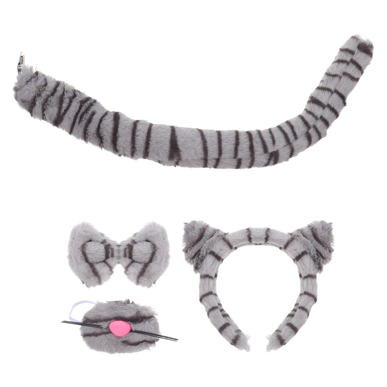1 Set Katzenmuster Tier-Stirnband Kinder Karneval Party Cosplay Zubehör Weiches Wiederverwendbares Kostüm-Requisit für Kinder-Events