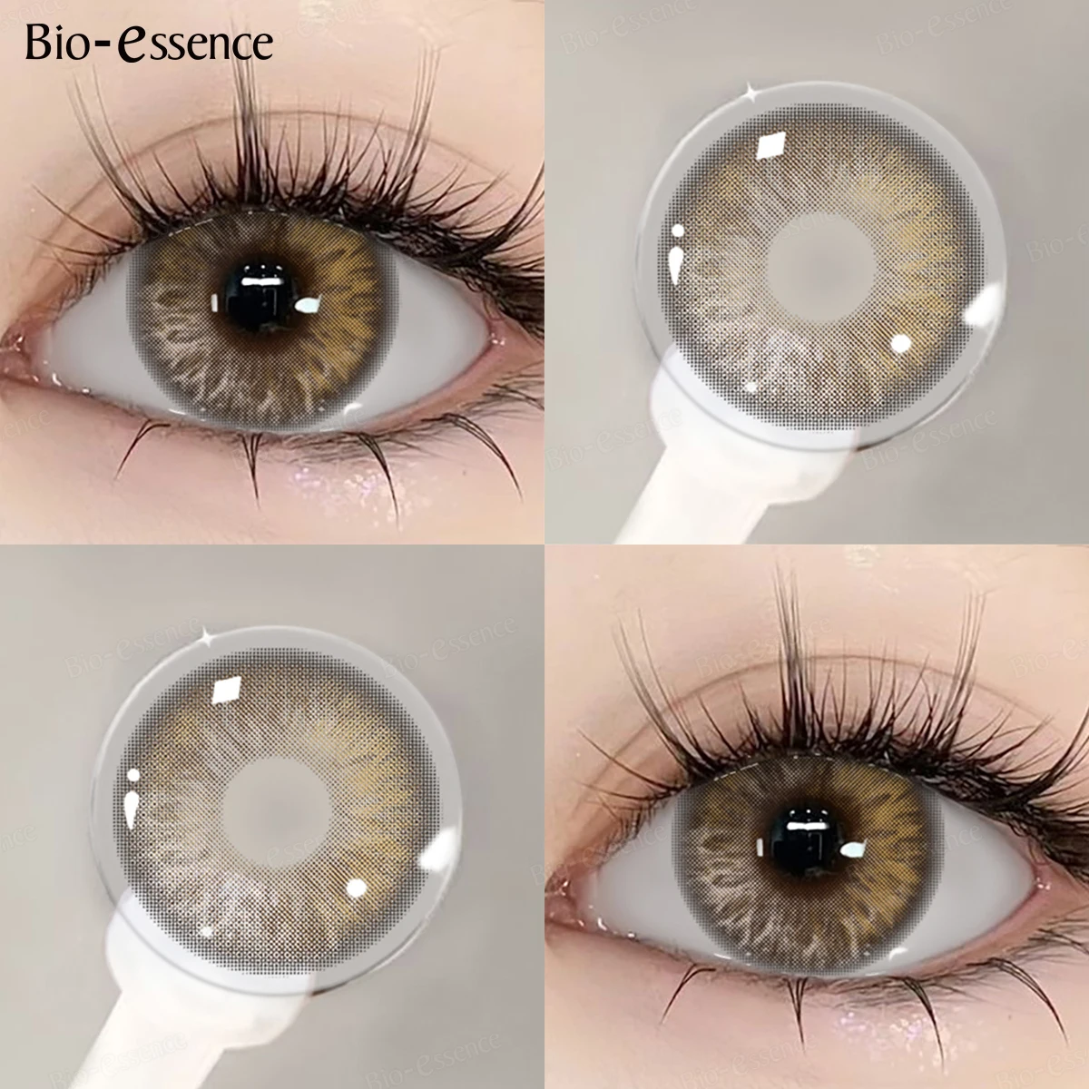 Lentes de Contacto de Color Bio-essence, Aspecto Natural, Color Marrón, Serie Choco Jump, Lentes de Color para Ojos, Lentes de Contacto Negras de Belleza