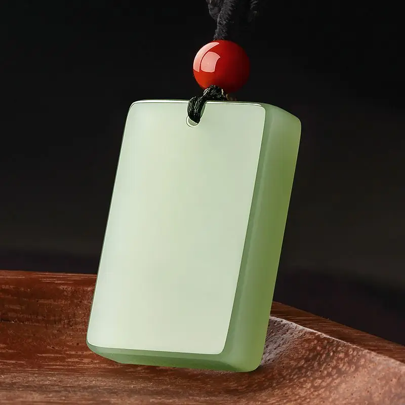 

Duck Egg Green Peace Plague Pendant Men's and Women's Jade Plaque Jade Pendant