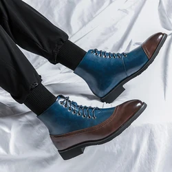 Classic Brogue Social Shoes Men High Quality Oxford Men's Leather Party Chelsea Dress Shoes Men Yuppie Formal Boots Man 2025