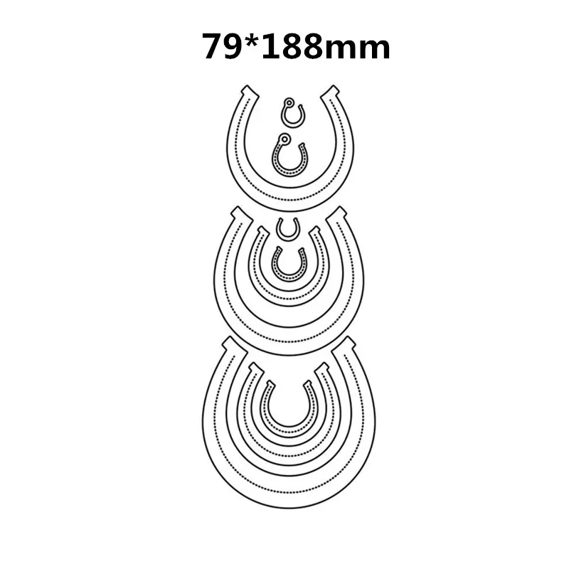 2022 July Horseshoe Metal Cutting Dies Scrapbooking Frame Background Cover Card Craft No Halloween Christmas Stamps view 5