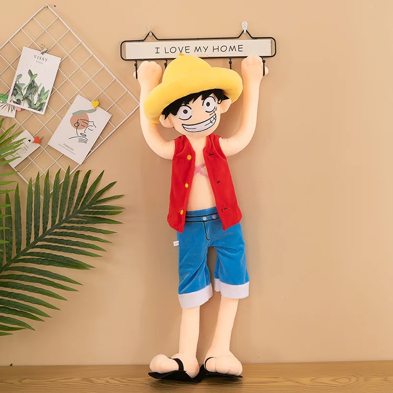 Cute Luffy Plush Toys for Kids, Enorme Travesseiro Kawaii, Almofada para Dormir, Boneca de Pelúcia Macia, Presente de Aniversário 85-125cm, 1 Pc