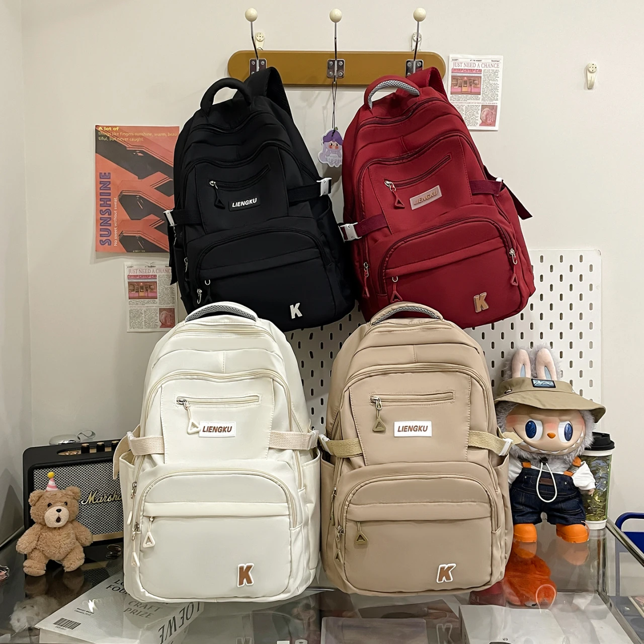 Fashion Academy Wind Nylon Computer Backpack Lightweight Reducing Large Capacity Student Backpack School Commuting Travel Bag