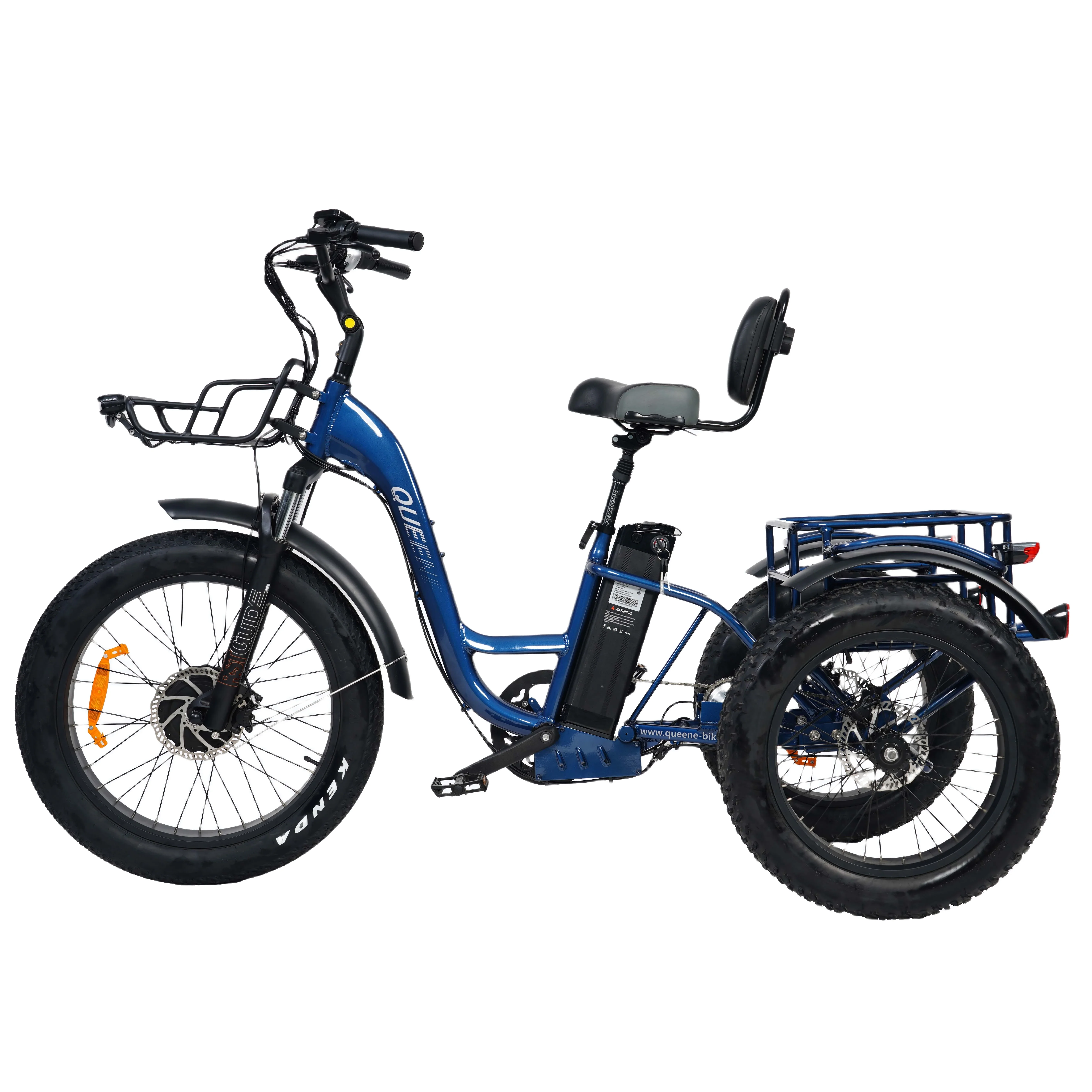 

Classic 750W 3 Wheel F 24 Inch R 20 Inch Electric Cargo Bike Fat Tire Electric E Trikes