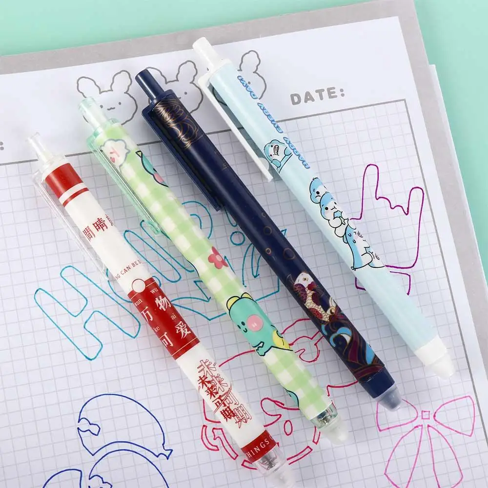 School Supplies Kawaii Washable Handle for Kids 0.5mm Cartoons Student Pen Gel Pens Erasable Pen Press Pen