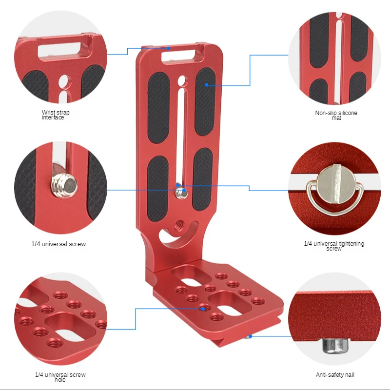 Universal Camera L Bracket Quick Release L Plate 1/4 Inch Screw Swiss Vertical Video Compatible for Nikon Canon Sony Fuji
