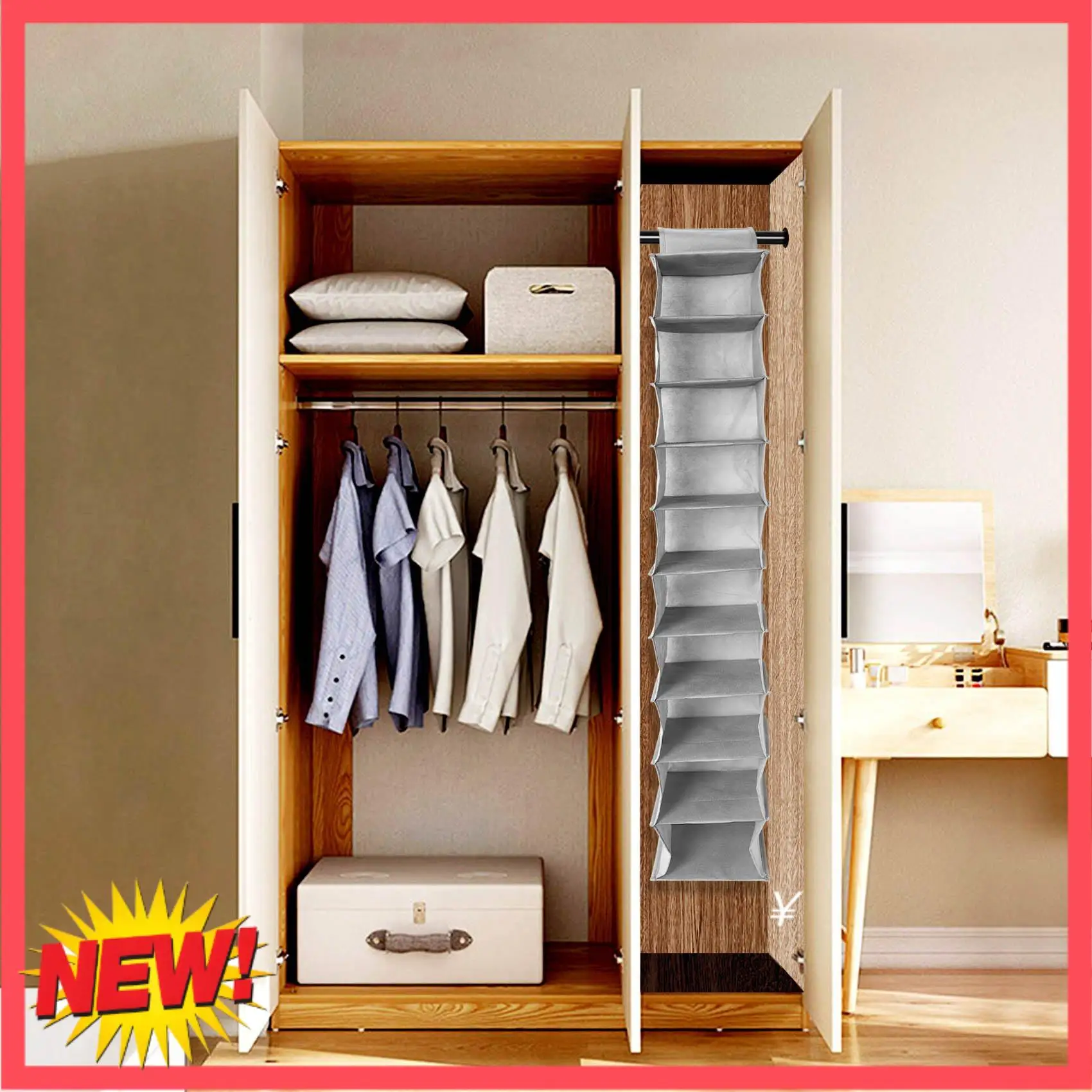 

B17C Hat Rack 10 Shelf Hanging Closet Hat Organizer For Hat Storage - Protect Your Caps & Keep Them In Great Condition - Easy Ha