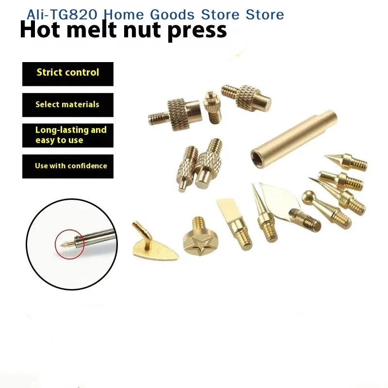 

[TG820]7/9/10Pcs Heat Insert Nut Iron Tip M2 M3 M4 M5 M6 M8 Brass Thread Embedded Kit Tool For Plastic 3D Printer Soldering Iron