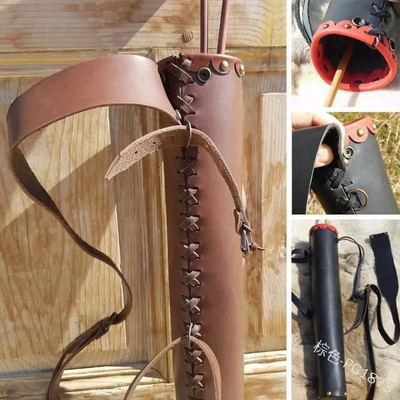Medieval Traditional Shoulder Belt Archery Arrow Holder Quiver Renaissance Hunter Archer Nomad Cosplay Costume Larp Accessory view 5