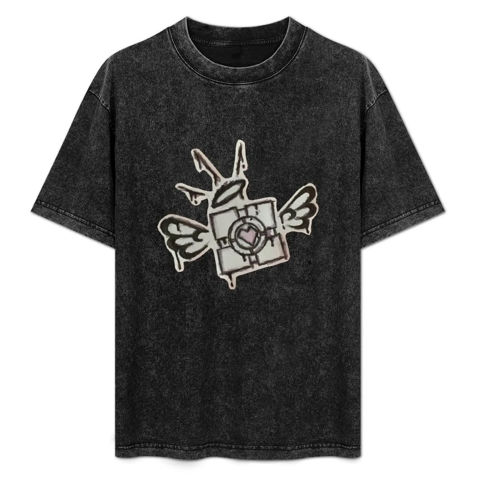 

Companion Cube T-Shirt Minimalist Plain Crew Neck T-Shirt