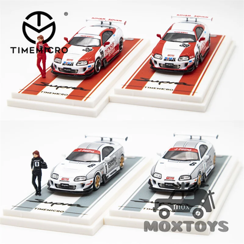 Time Micro 1:64 Supra A80Z #39 Red White / #8 Silver White Limited999 Diecast Model Car