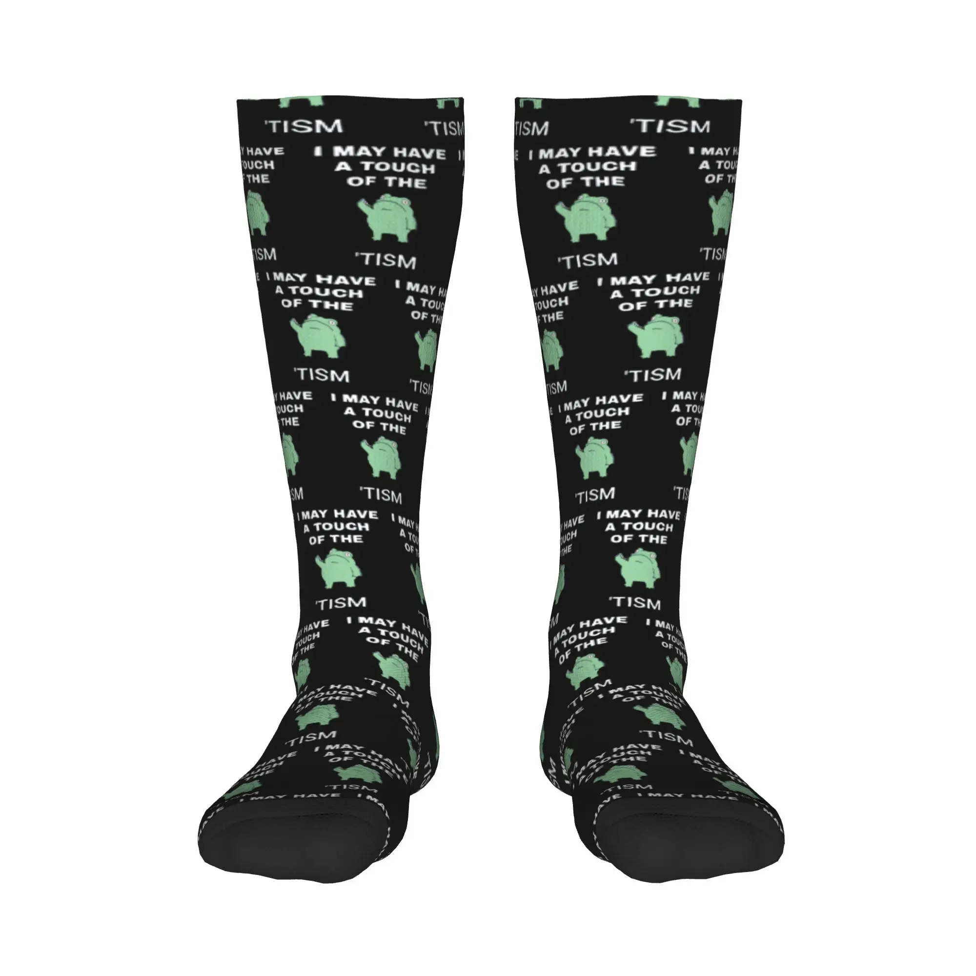 

All Seasons Crew Stockings I May Have A Touch Of The Tism Носки Harajuku Забавные длинные носки в стиле хип-хоп Аксессуары для мужчин и женщин