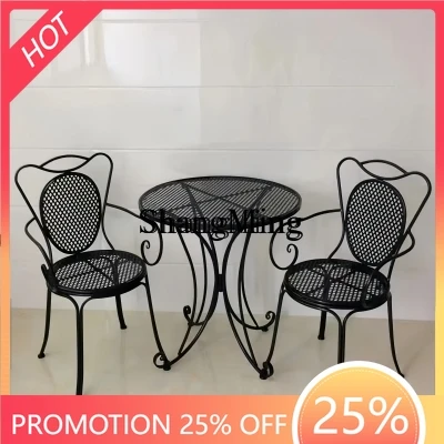 

CL garden wrought iron tables and chairs retro outdoor courtyard leisure creative three-piece combination