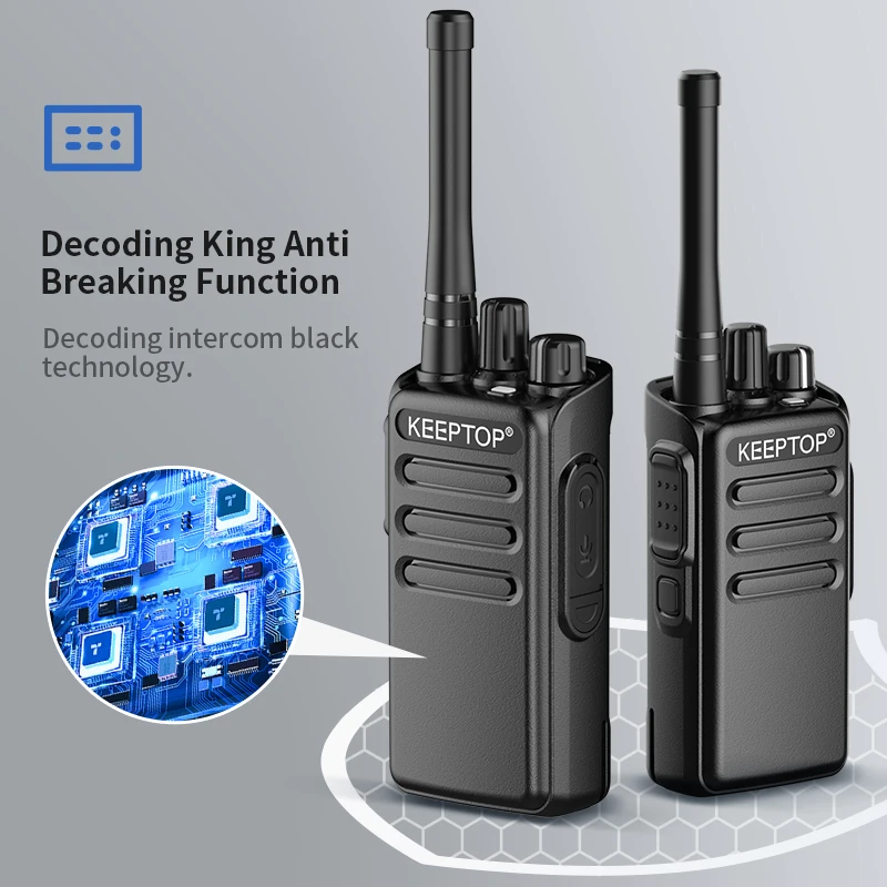 KEEPTOP 1/2Pcs Mini Walkie Talkie Portable Two-Way Radio UHF Transceiver Set Walkie-talkies Radio Walkie Talkie Long Range