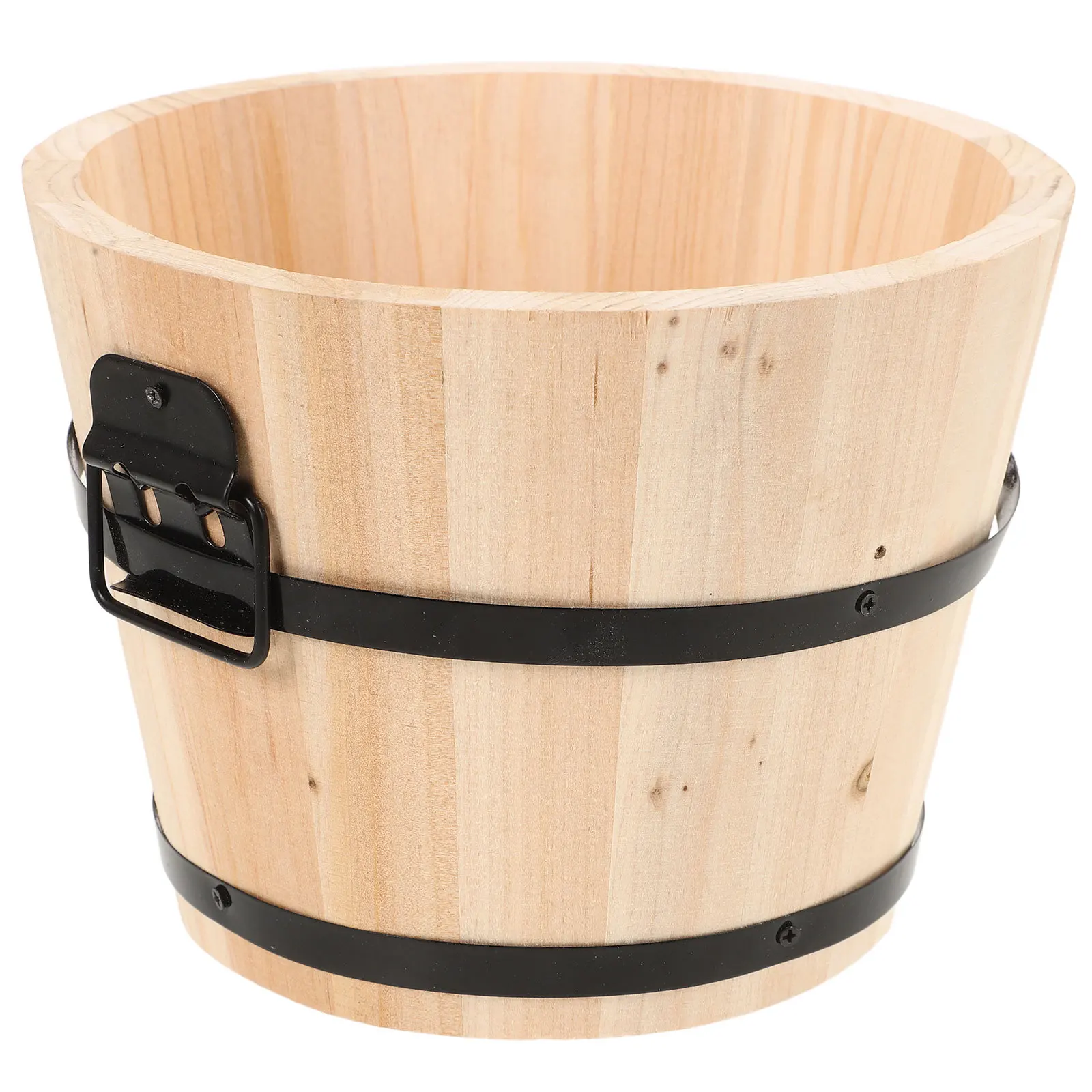 

Wood Rice Bucket Food Storage Container Steaming Kitchen Utensil Round Wooden Barrel Multi-Function Dining Room Tool