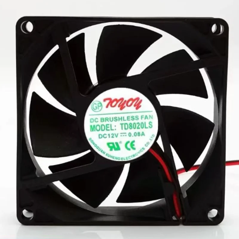 TOYON TD8020LS DC 12V 0.08A 80x80x20mm 8020 Server Cooling Fan