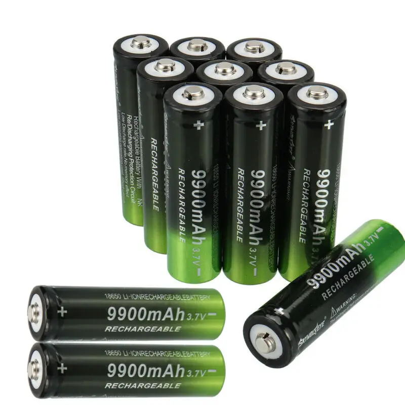 18 650 Rechargeable Battery 9900mAh 3.7v Li-ion Batteries for Handheld Flashlights Headlamps Doorbells Toys Cameras